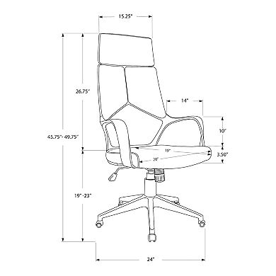 Monarch Pieced Executive High Back Office Chair