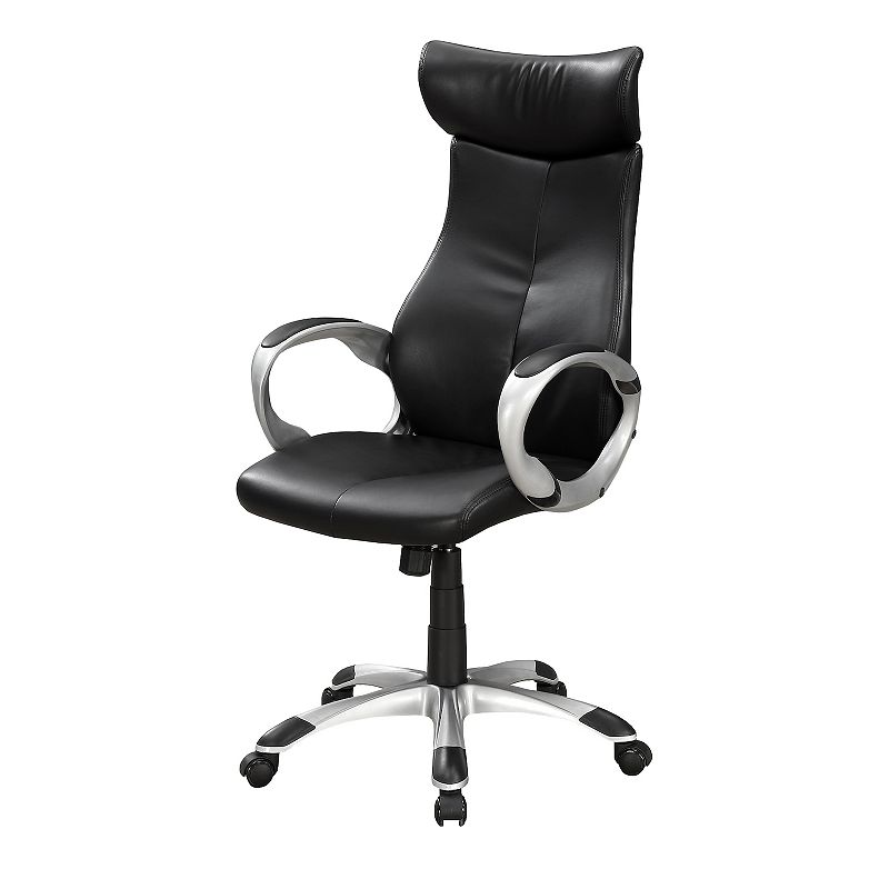 Monarch Faux Leather High Back Executive Office Chair, Black