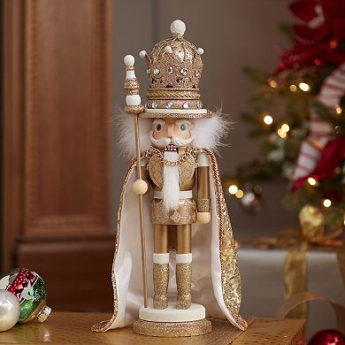 Kurt Adler Hollywood Gold Finish King Nutcracker Christmas Floor Decor