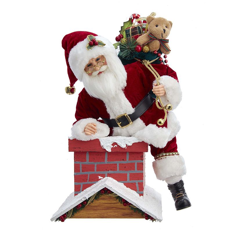 86644634 Kurt Adler Chimney Santa Christmas Floor Decor, Mu sku 86644634