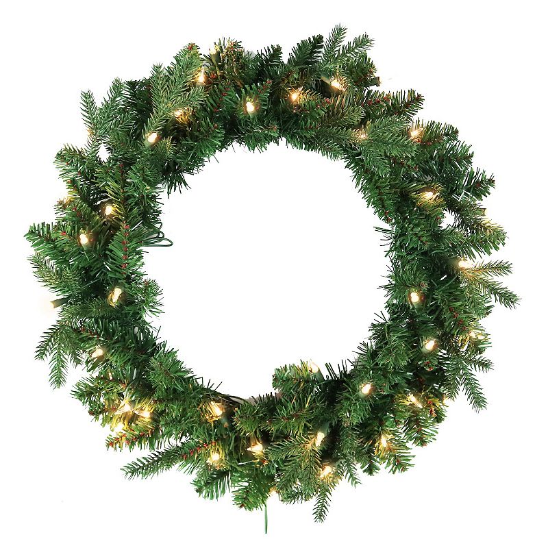 Kurt Adler 24-in. Light-Up Jackson Pine Artificial Christmas Wreath, Green