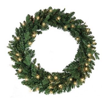 Kurt Adler 30 in Light-Up Jackson Pine Artificial Christmas Wreath