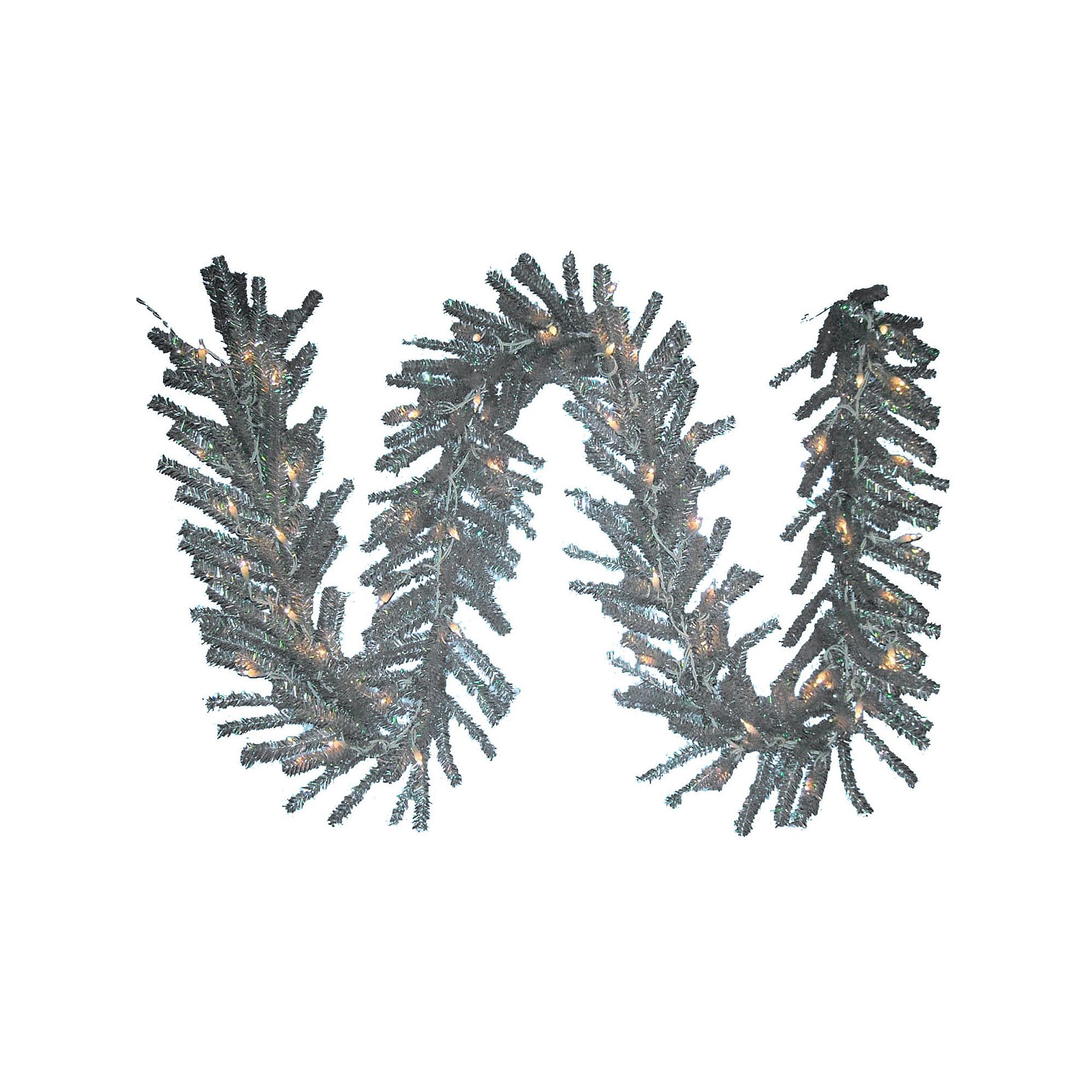 Kurt Adler 9-ft. Pre-Lit Ice Artificial Christmas Garland, White
