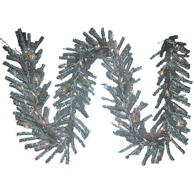 Kurt Adler 9-ft. Pre-Lit Ice Artificial Christmas Garland, White