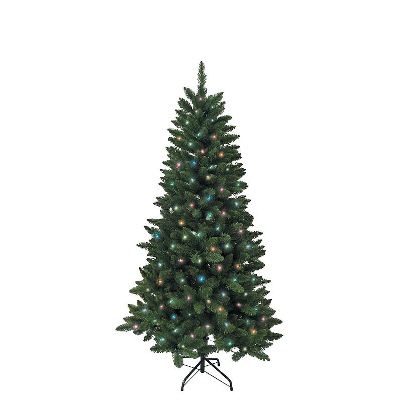 Kurt Adler 4.5-ft. Pre-Lit Multicolor Artificial Christmas Tree, Green
