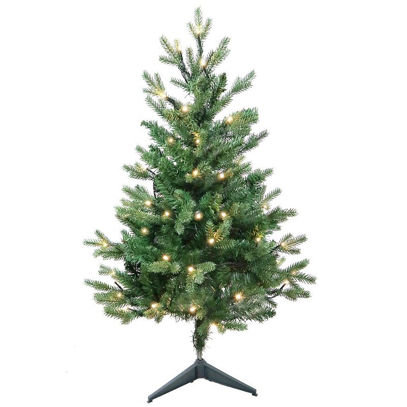 Kurt Adler 3-ft. Warm White LED Jackson Pine Artificial Christmas Tree, Gre