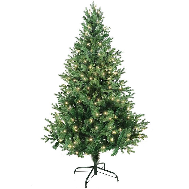 Kurt Adler 5-ft. Warm White LED Jackson Pine Artificial Christmas Tree, Gre