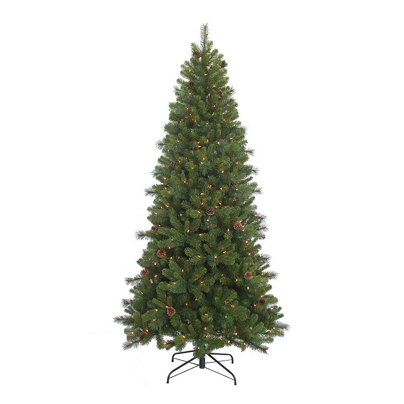 Kurt Adler 7.5-ft. Slim Pre-Lit Clear Burlington Artificial Christmas Tree,