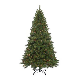 Kurt Adler 7.5-ft. Pre-Lit Clear Burlington Spruce Artificial Christmas Tree