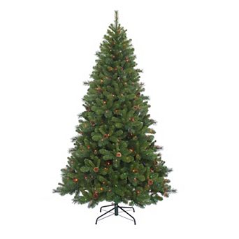 Kurt Adler 7.5-ft. Pre-Lit Multicolor Burlington Spruce Artificial Christmas Tree