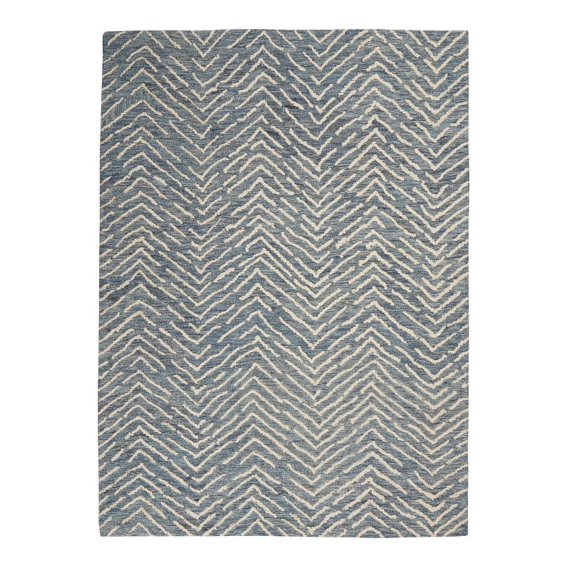 Nourison Vail Chevron Area Rug, Blue, 5X7 Ft