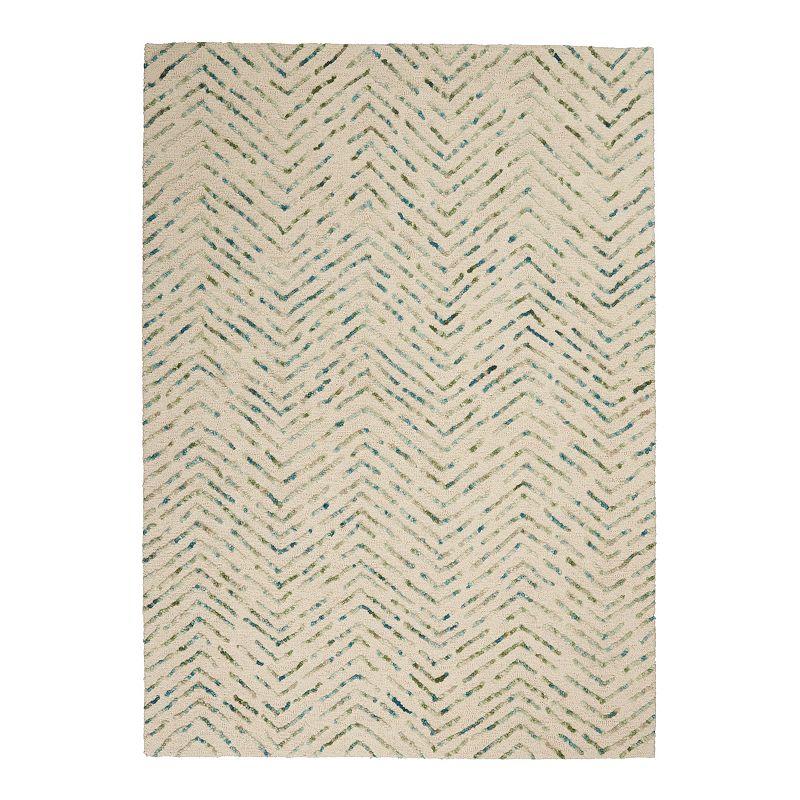 Nourison Vail Chevron Area Rug, Green, 5X7 Ft