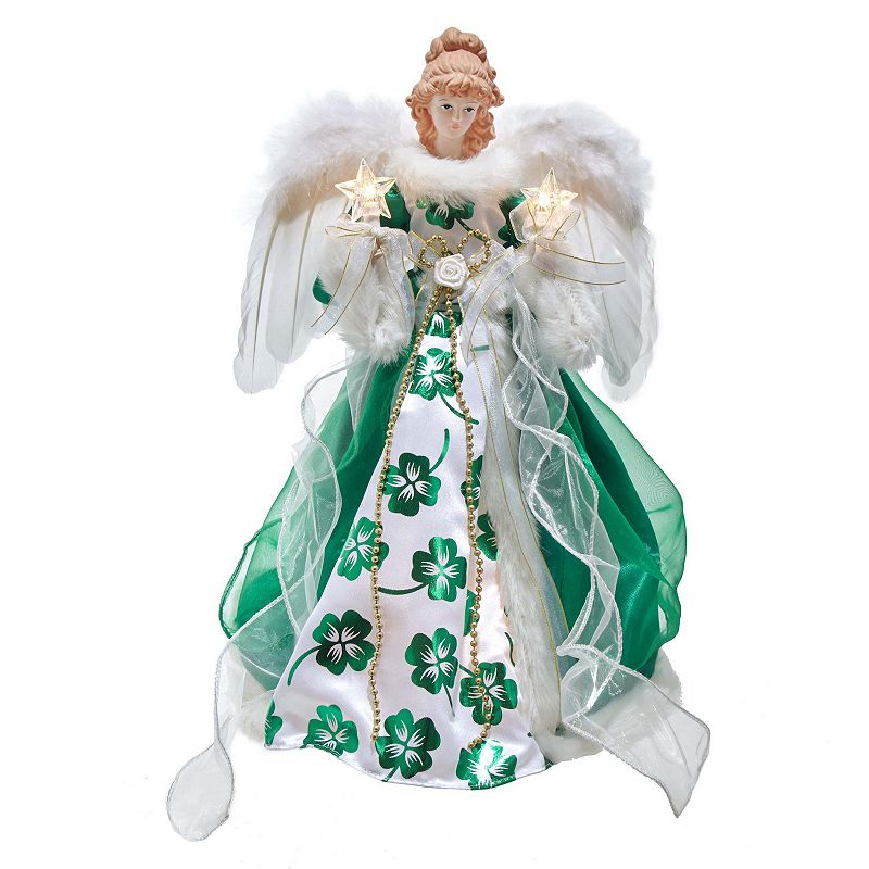 18226344 Kurt Adler 10-Light Irish Angel Christmas Tree Top sku 18226344