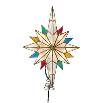 Kurt Adler 10-Light Bethlehem Capiz Star Christmas Tree Topper
