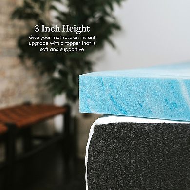 3" Blue Foam Mattress Topper