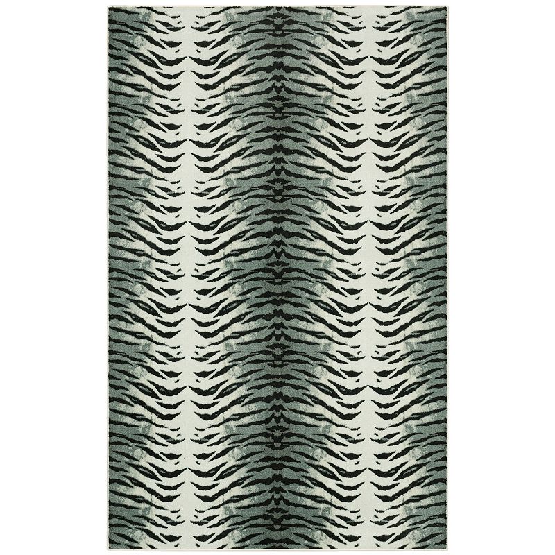 Mohawk Home Prismatic Faux Tiger Skin Rug, Black, 2X8 Ft