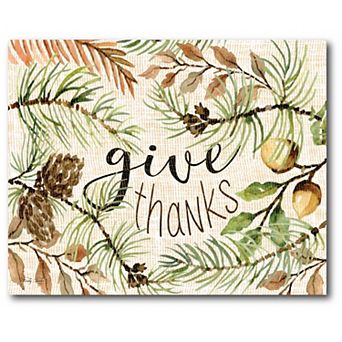 Courtside Market Give Thanks Botanical Canvas Wall Art
