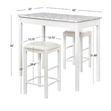 Linon Lancer Tavern Table & Stool 3-piece Set