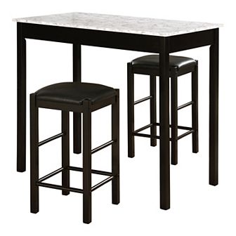 Linon Lancer Tavern Table & Stool 3 pc Set