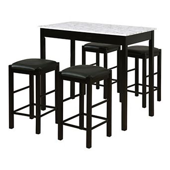 Linon Lancer Bar Table & Stool 5 pc Set