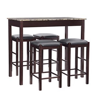 Linon Lancer Bar Table & Stool 5 pc Set