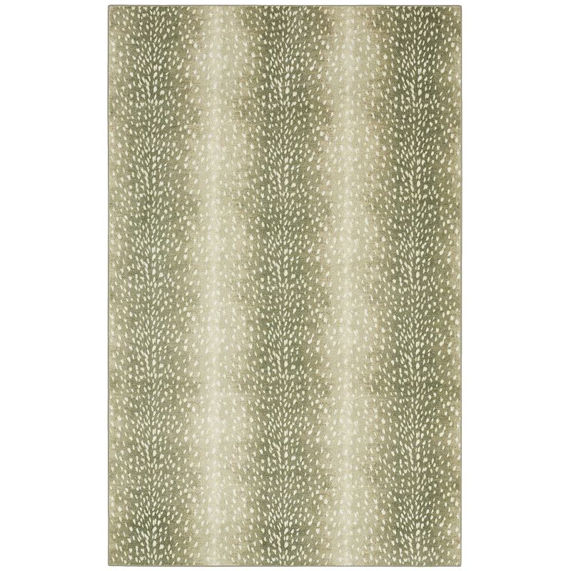 Mohawk Home Prismatic Faux Antelope Skin Rug, Beig/Green, 2X8 Ft