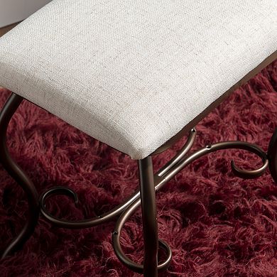 Linon Clarisse Vanity Table & Stool 2-piece Set