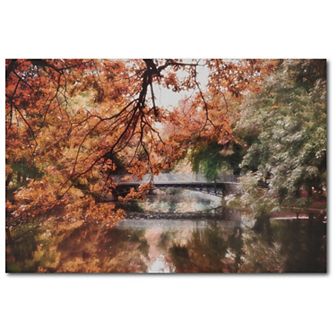 Courtside Market Autumn Bridge Canvas Wall Art