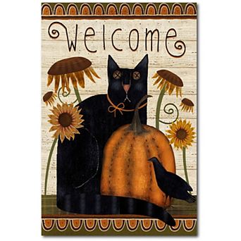 Courtside Market Fall Black Cat Canvas Wall Art