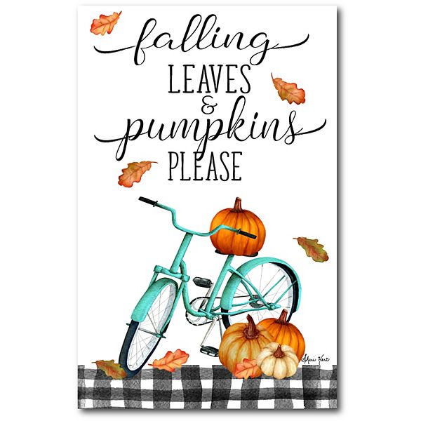 Courtside Market Falling Leaves Pumpkins Canvas Wall Art