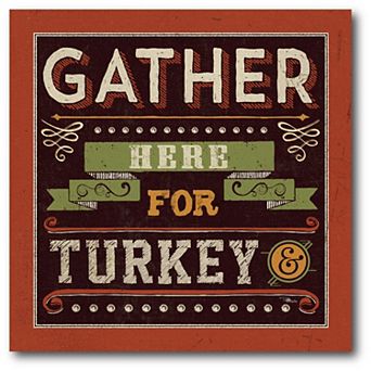 Courtside Market Give Thanks Turkey Canvas Wall Art