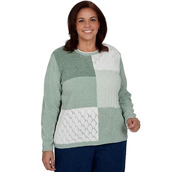 Plus Size Alfred Dunner Textured Chenille Colorblock Sweater