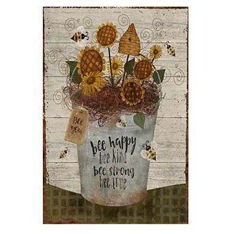 Courtside Market Bee Happy Canvas Wall Art