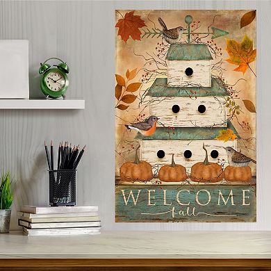 Courtside Market Welcome Fall Birdhouse Canvas Wall Art
