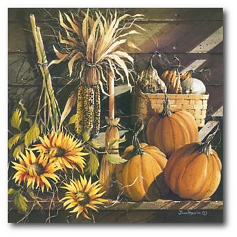 Courtside Market Pumpkin Sunflower Canvas Wall Art