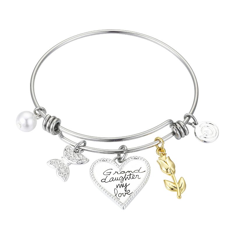 Love This Life Two Tone Stainless Steel Granddaughter My Love Crystal 