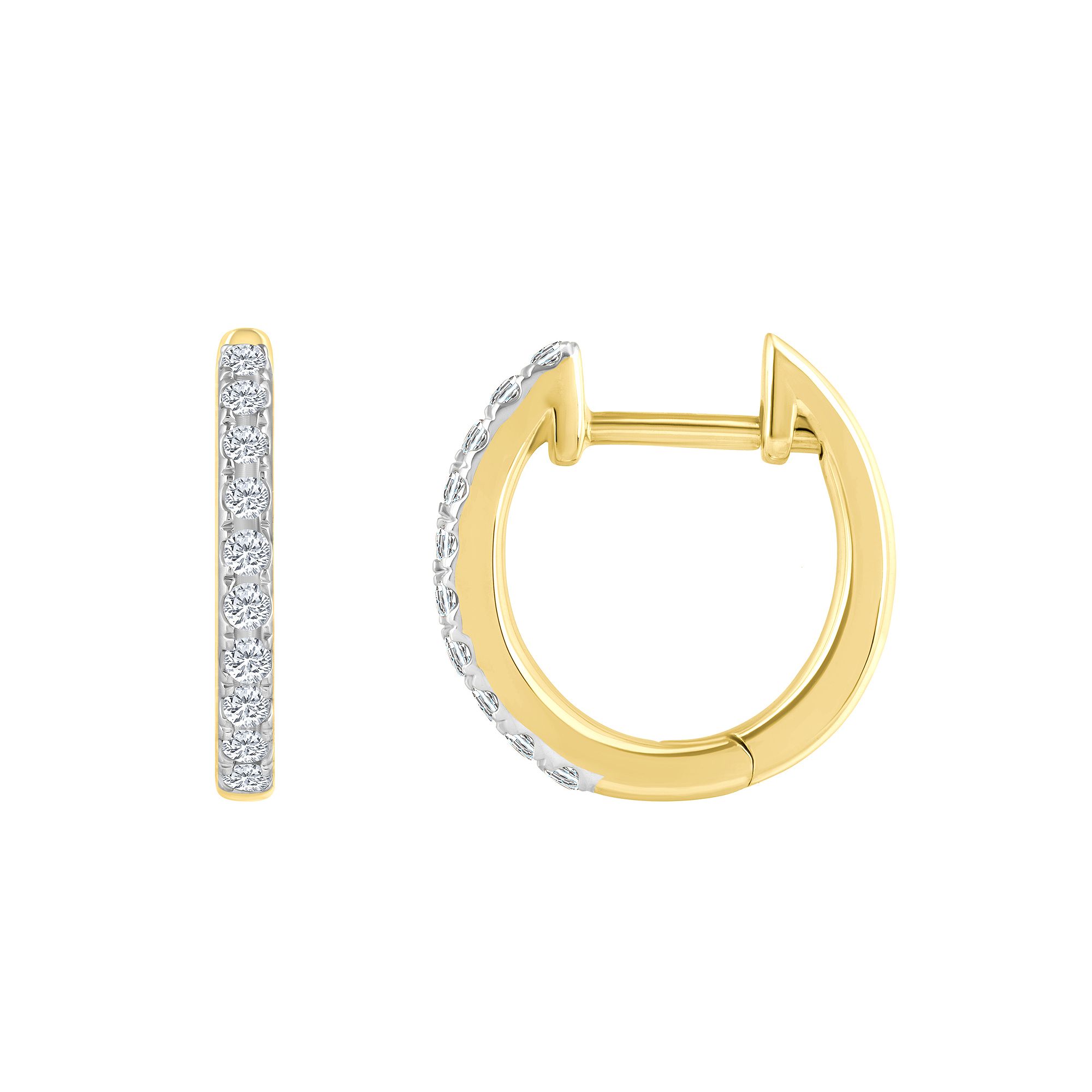 Celebration Gems 14k Gold 1/5 Carat T.W. Diamond Hoop Earrings, Womens