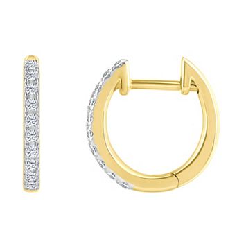 Celebration Gems 14k Gold 1/5 Carat T.W. Diamond Hoop Earrings
