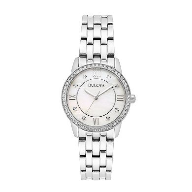 Women's Bulova Crystal Watch & Heart Necklace Gift Set - 96X155