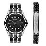 Men's Bulova Two Tone Crystal Watch & Bracelet Gift Set