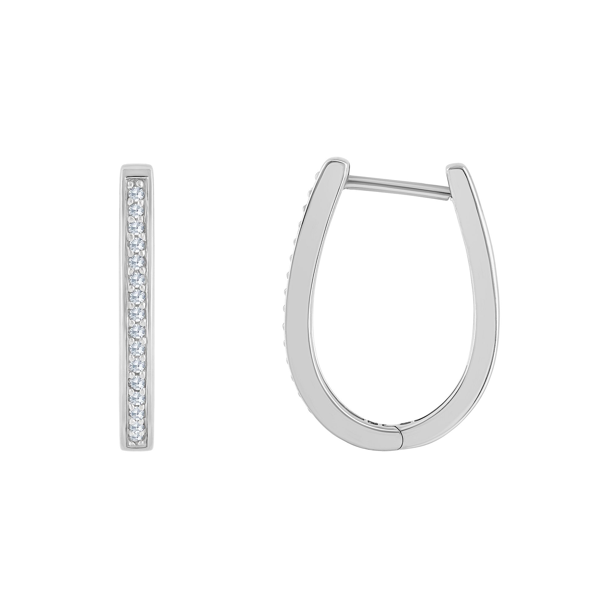 Celebration Gems 14k Gold 1/10 Carat T.W. Diamond Hoop Earrings, Womens, 1