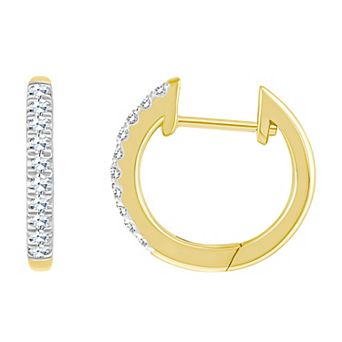 Celebration Gems 14k Gold 1/8 Carat T.W. Diamond Hoop Earrings