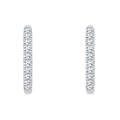Celebration Gems 14k Gold 1/8 Carat T.W. Diamond Hoop Earrings