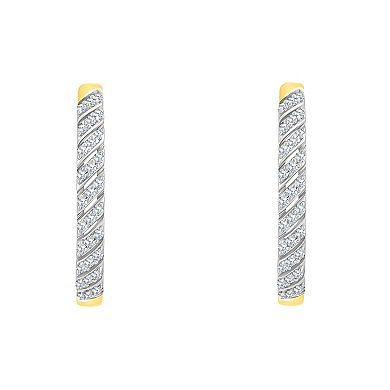 Celebration Gems 14K Gold 1/5 Carat T.W. Diamond Hoop Earrings
