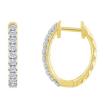 Celebration Gems 14k Gold 1/3 Carat T.W. Diamond Hoop Earrings
