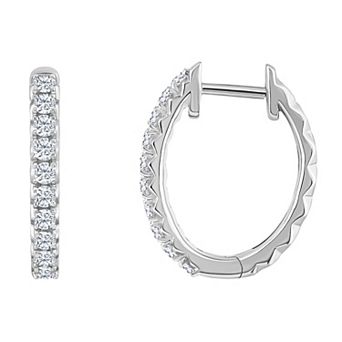 Celebration Gems 14k Gold 1/3 Carat T.W. Diamond Hoop Earrings