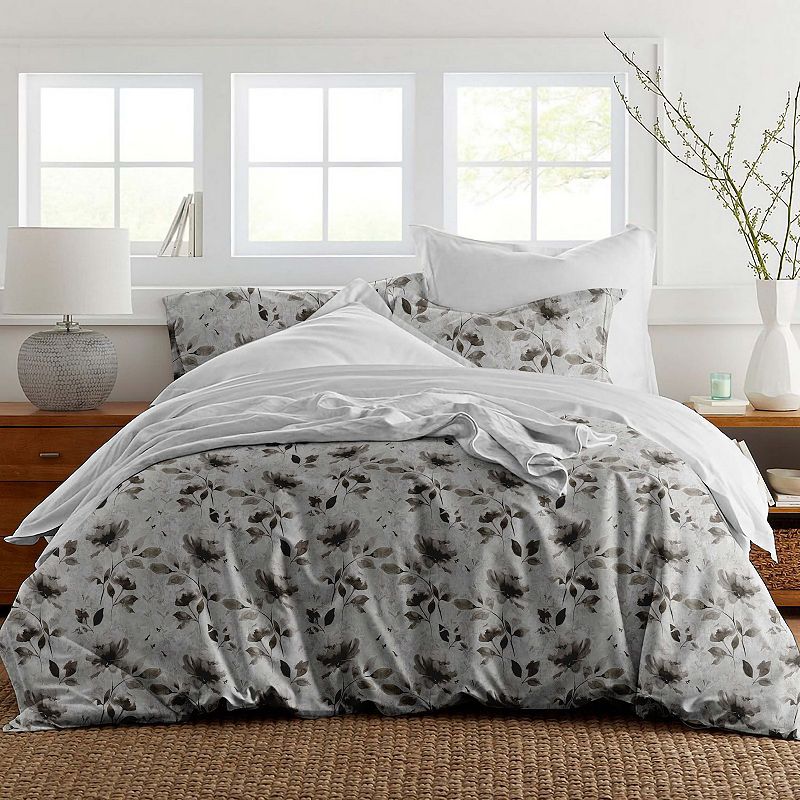 Pointehaven Cotton Fashion Sateen Night Garden Duvet Cover Set, Multicolor,