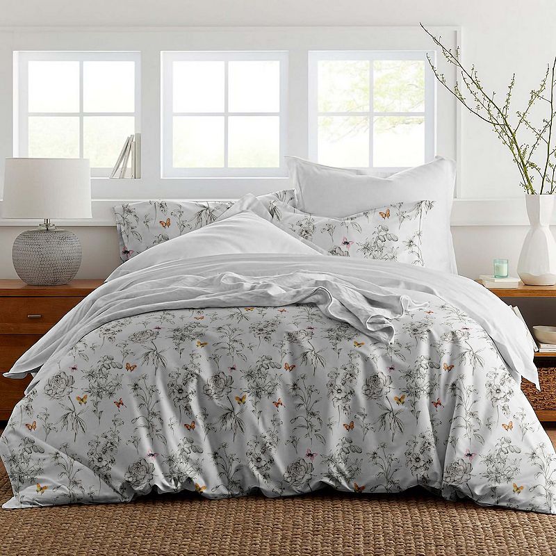 Pointehaven Cotton Fashion Sateen Pollen Duvet Cover Set, Multicolor, Full/