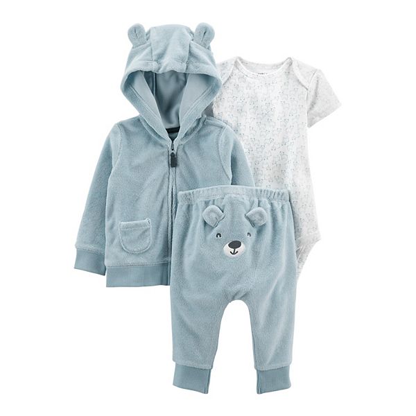 Baby Boy Carter's 3-Piece Bear Jacket, Bodysuit & Pants Set