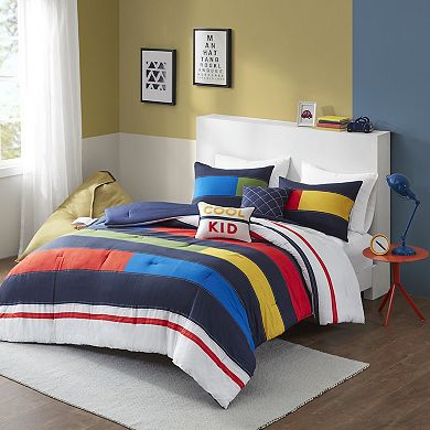 Intelligent Design Emmett Stripe Printed Comforter Set